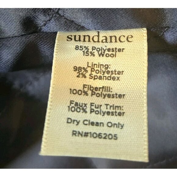 Sundance Womens Coat XS Red Blue Plaid Wool Blend Jacket Faux Fur Greta Lined XS - Picture 8 of 10